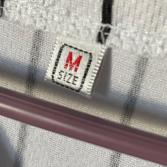 Michael Jordan Baron's Baseball Jersey #45 White Pinstripe Button Up Size M - Picture 3 of 5